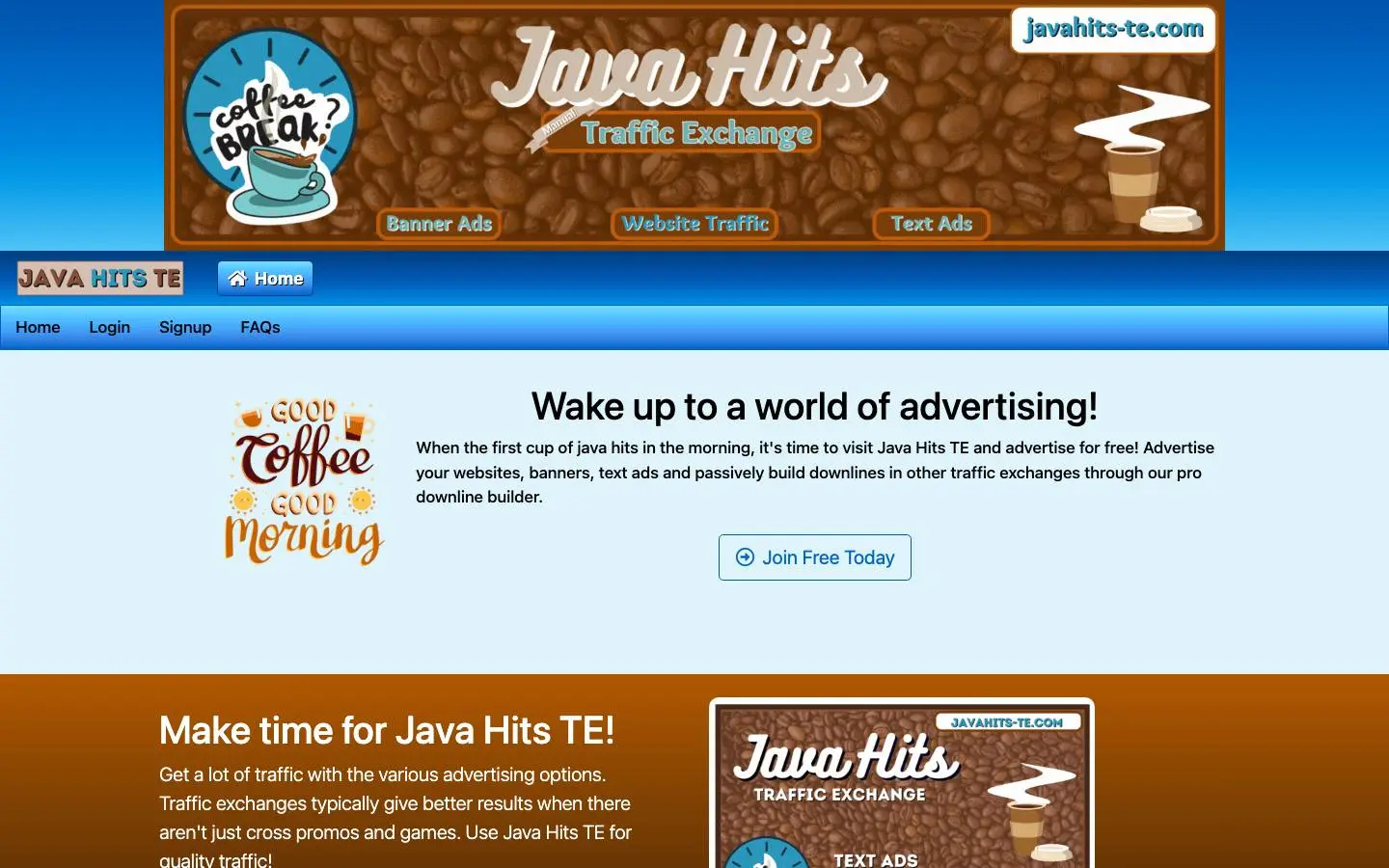 Screenshot of Java Hits Traffic Exchange (javahits-te.com)
