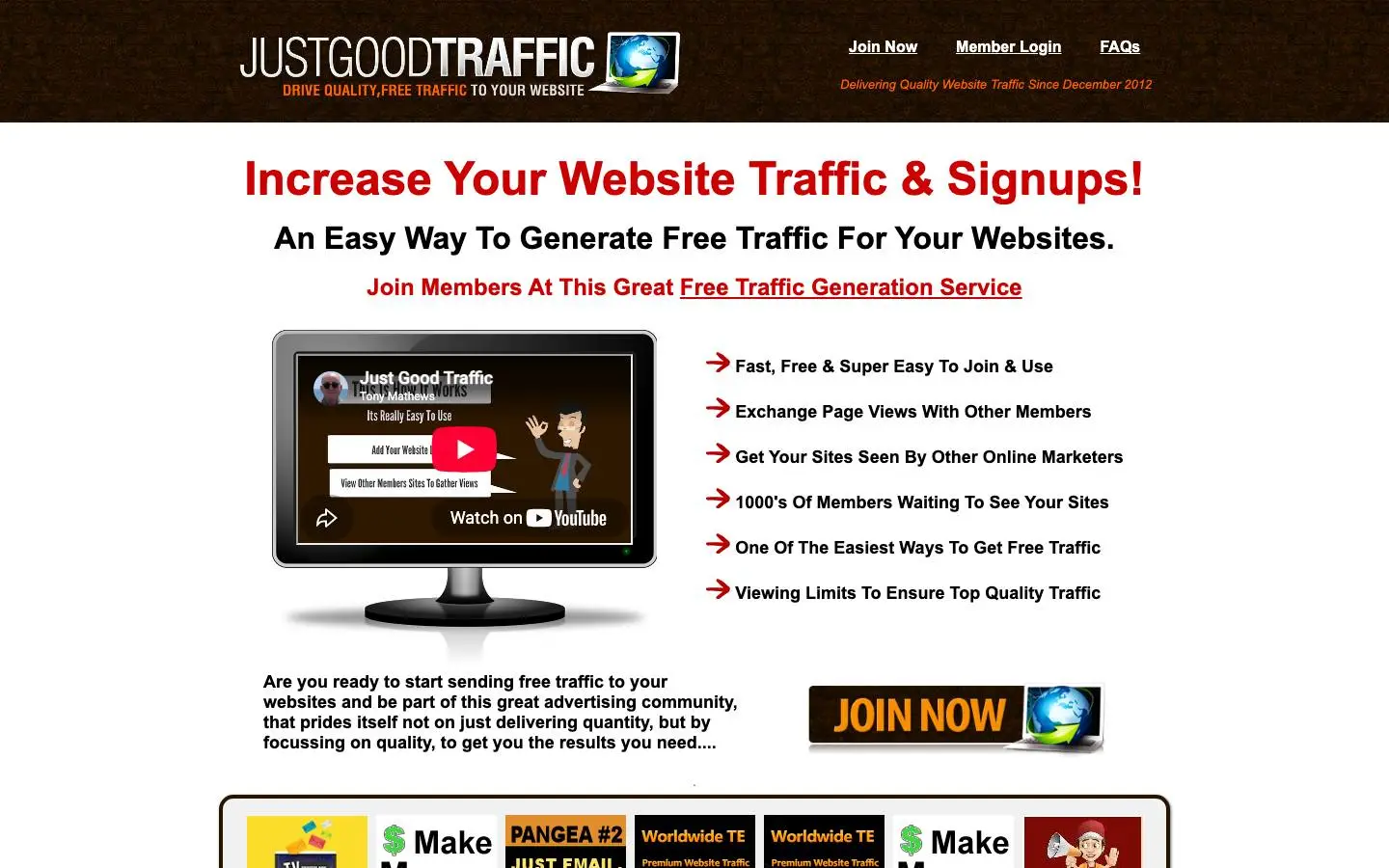 Screenshot of Just Good Traffic (justgoodtraffic.com)