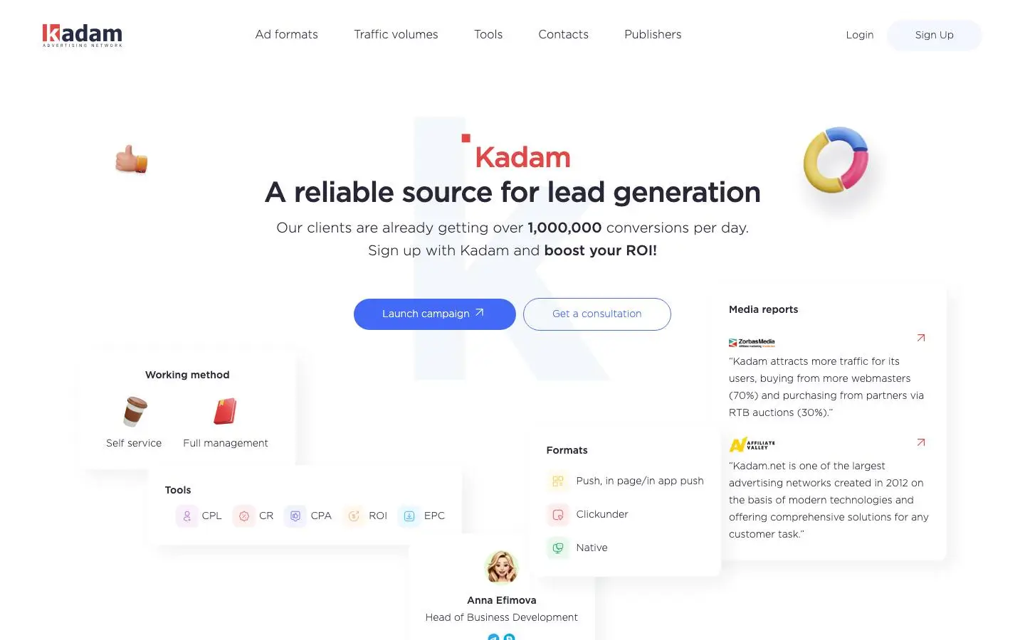 Screenshot of Kadam (kadam.network)