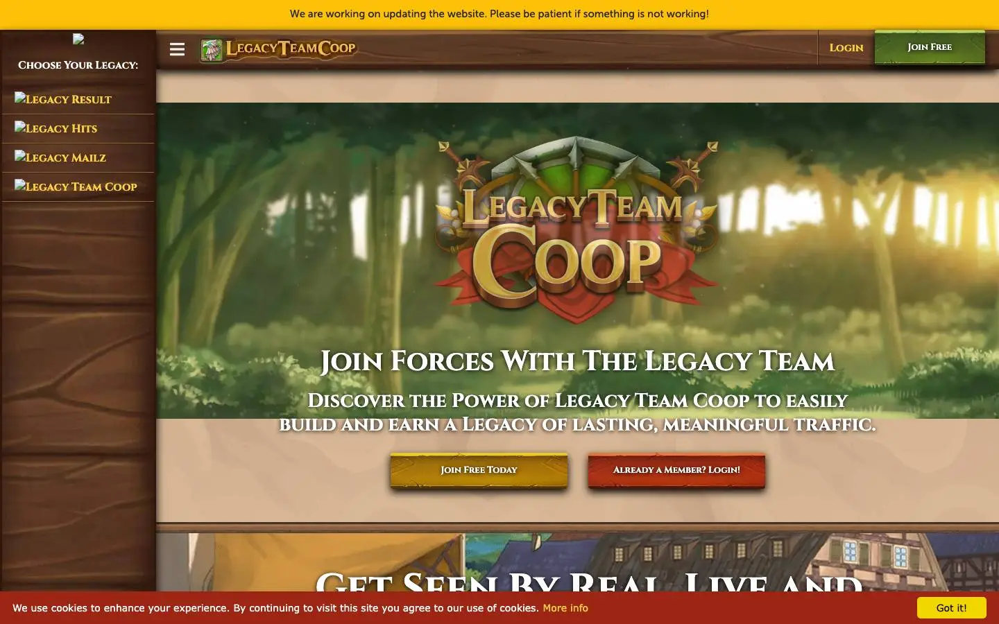 Screenshot of Legacy Team Coop (legacyteamcoop.com)