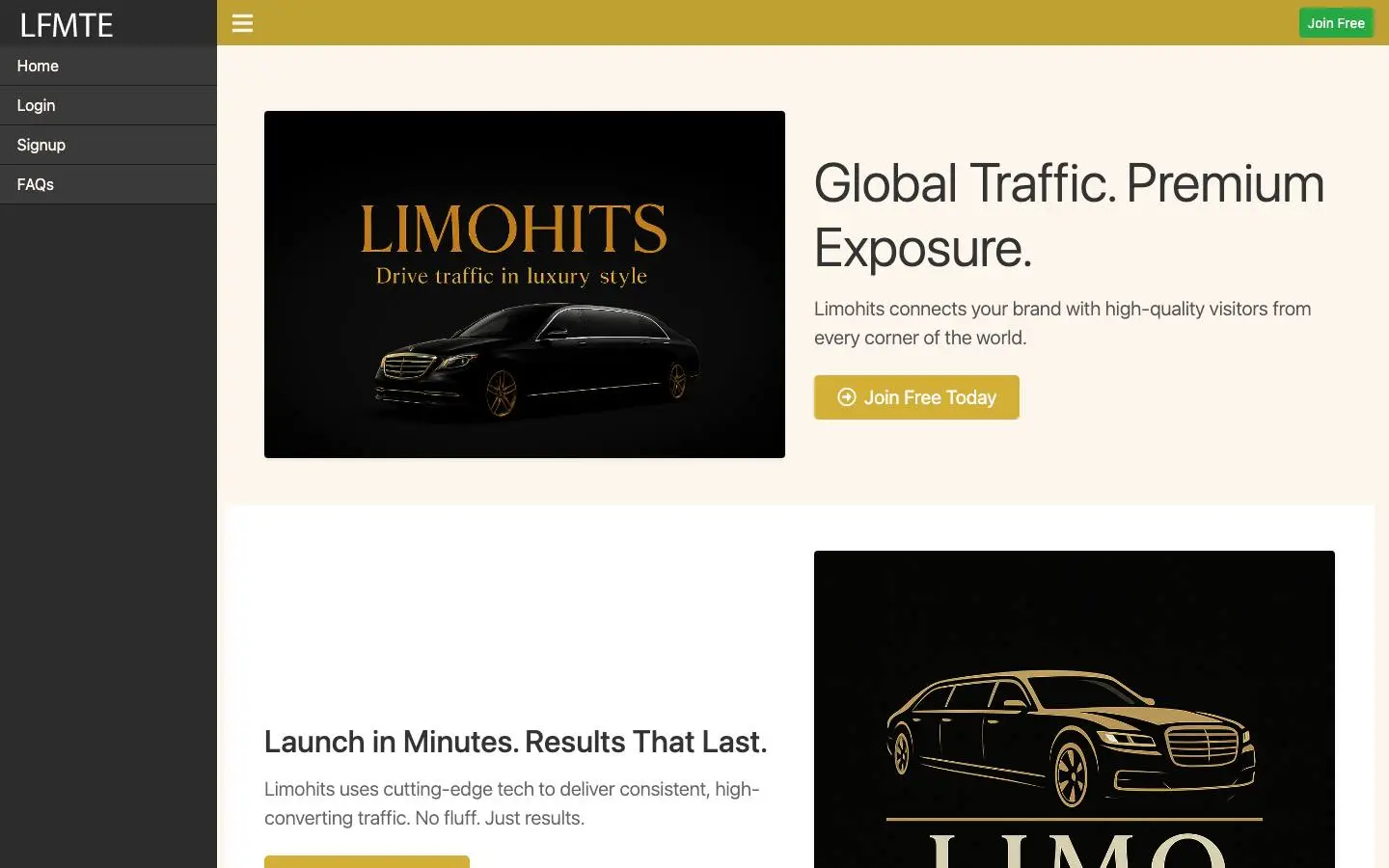 Screenshot of Limohits (limohits.com)