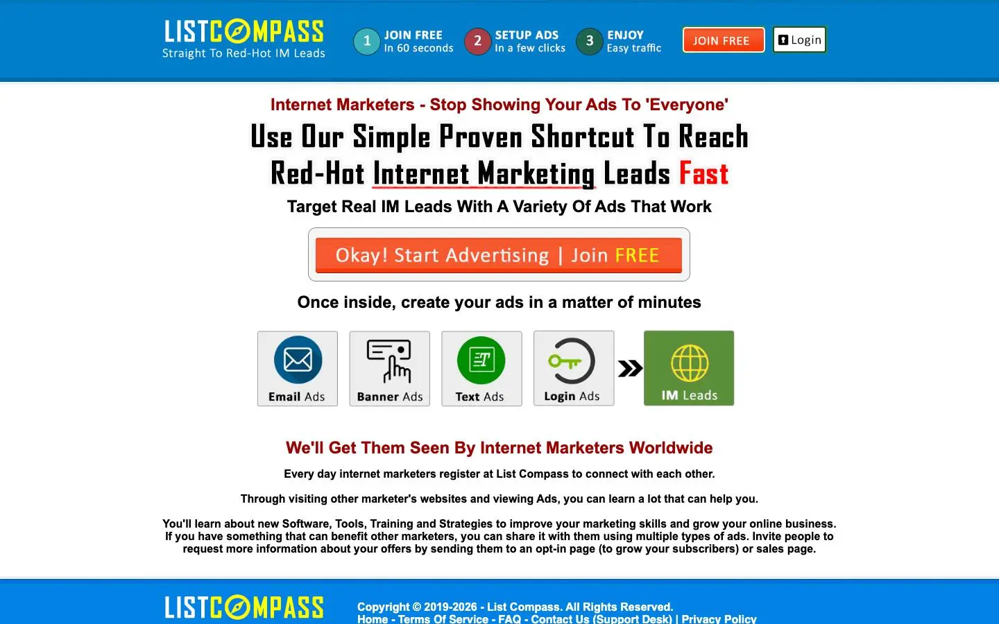 Screenshot of List Compass (listcompass.com)