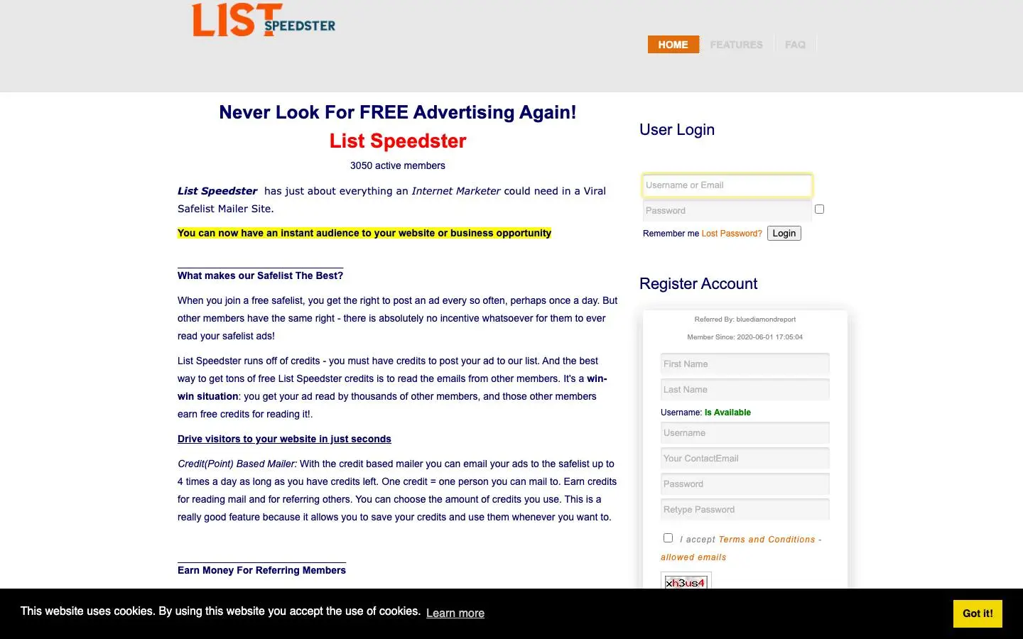 Screenshot of List Speedster (listspeedster.com)