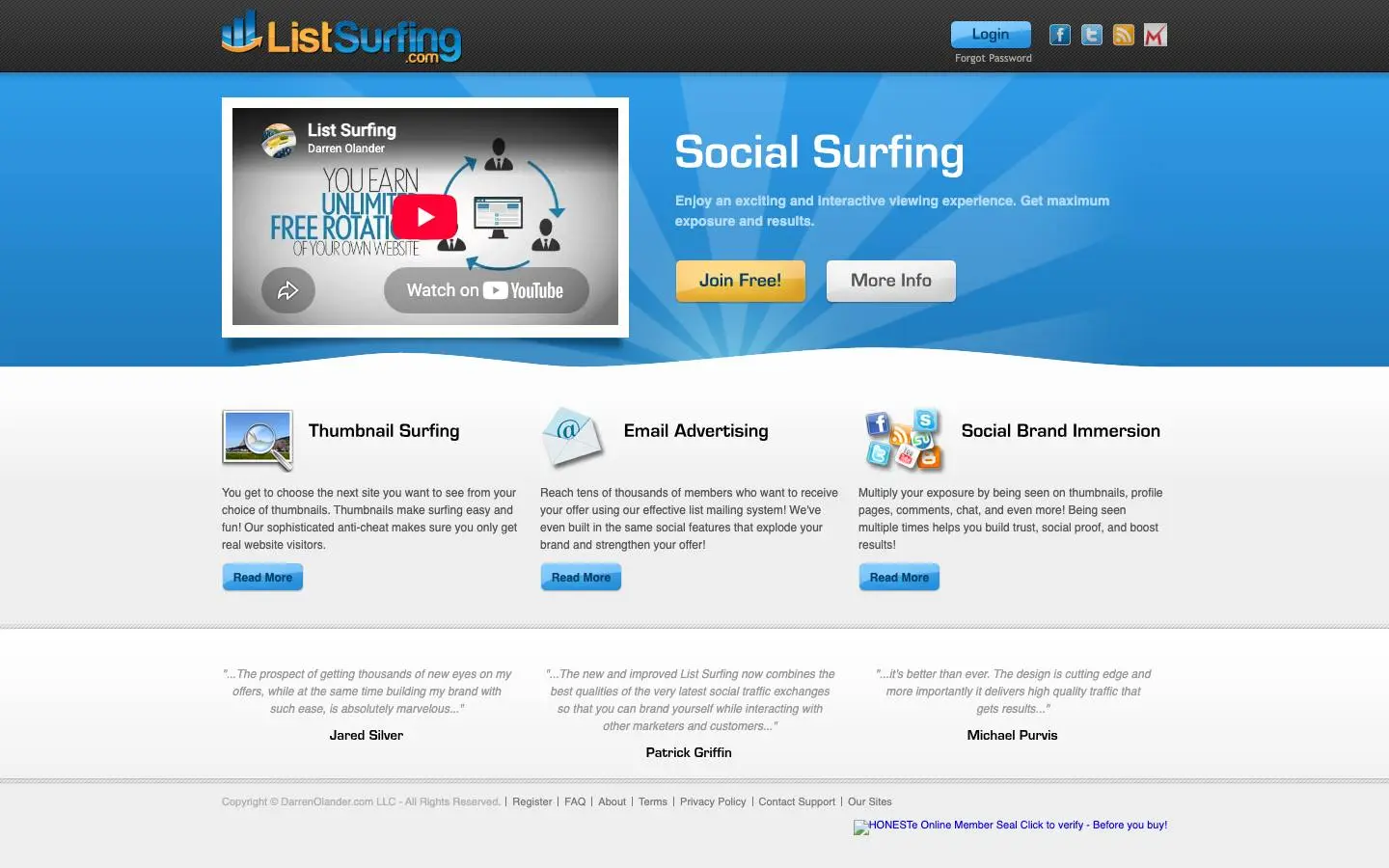 Screenshot of ListSurfing (listsurfing.com)