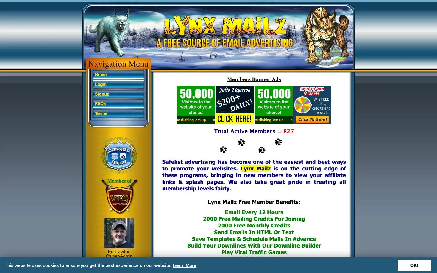Screenshot of Lynx Mailz (lynxmailz.com)