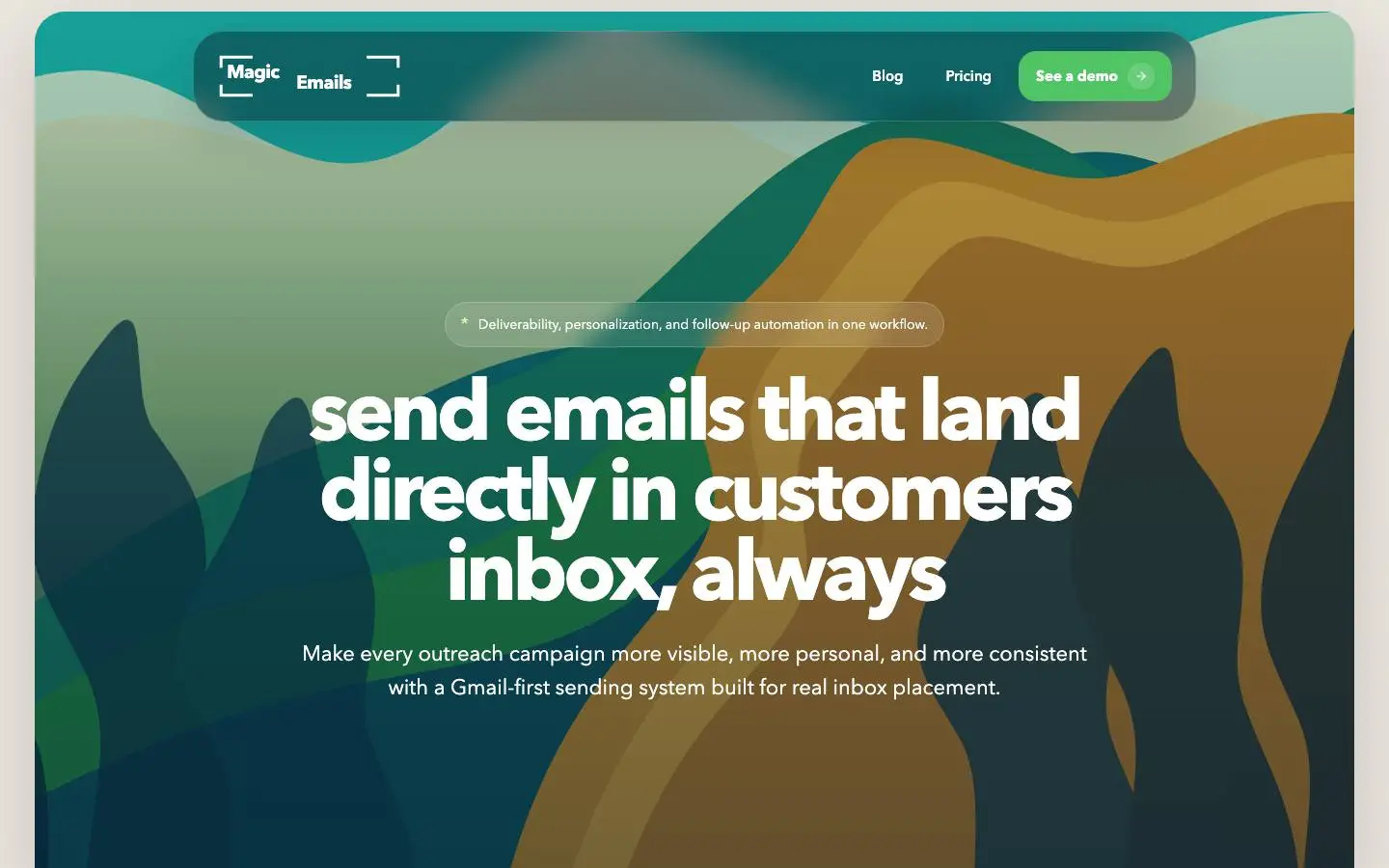 Screenshot of MagicEmails (magicemails.com)