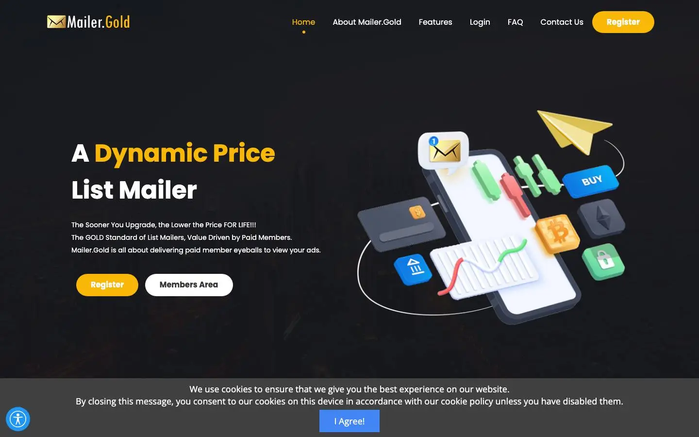 Screenshot of Mailer (mailer.gold)