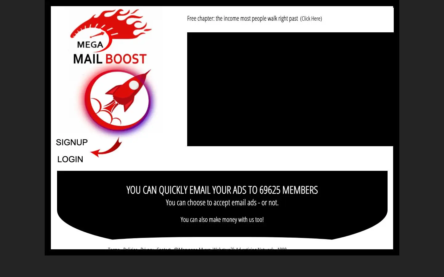Screenshot of Mega Mail Boost (megamailboost.com)