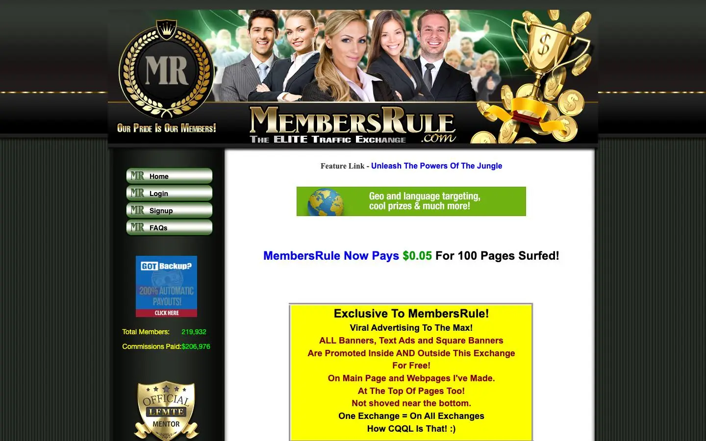 Screenshot of MembersRule (membersrule.com)