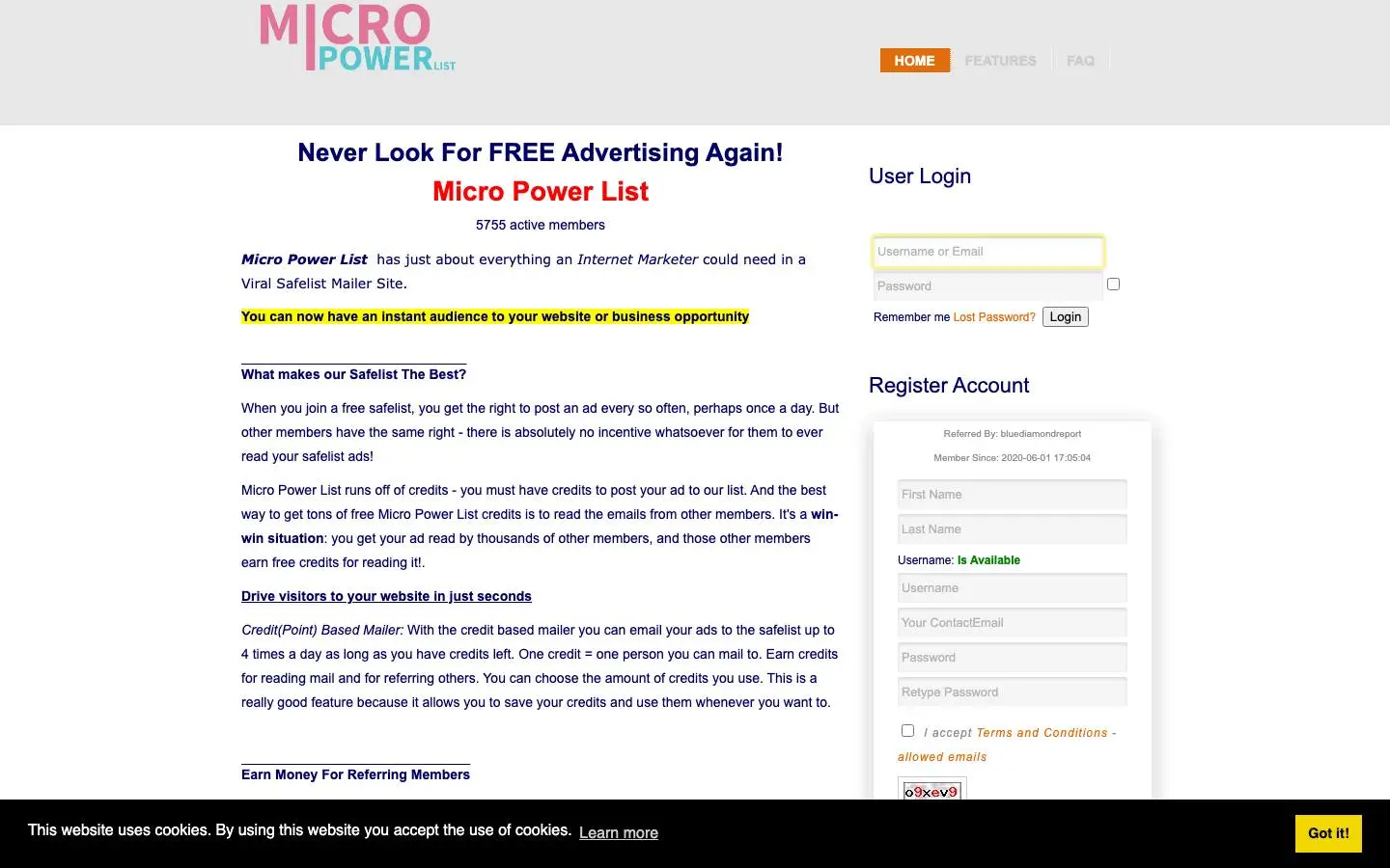 Screenshot of Micro Power List (micropowerlist.com)