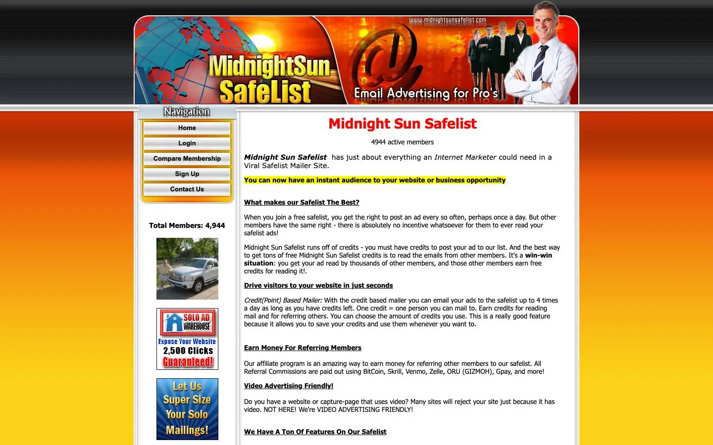 Screenshot of MidnightSunSafelist (midnightsunsafelist.com)