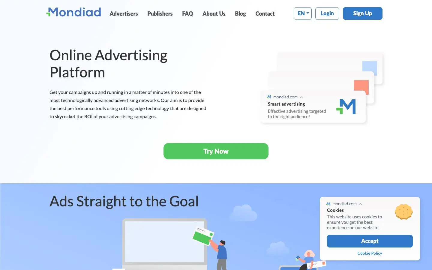 Screenshot of Online Advertising Platform (mondiad.com)