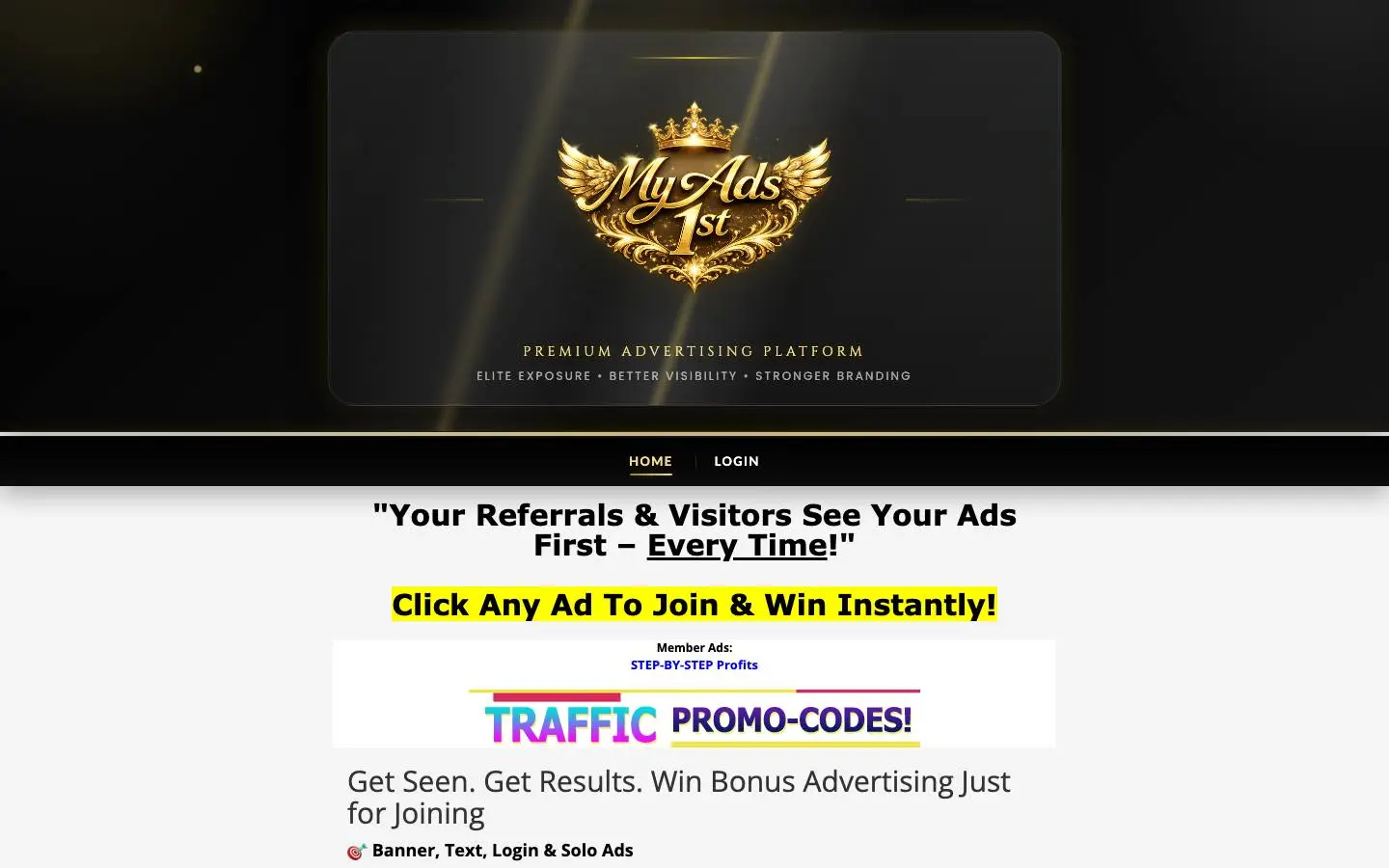 Screenshot of My Ads 1st (myads1st.com)