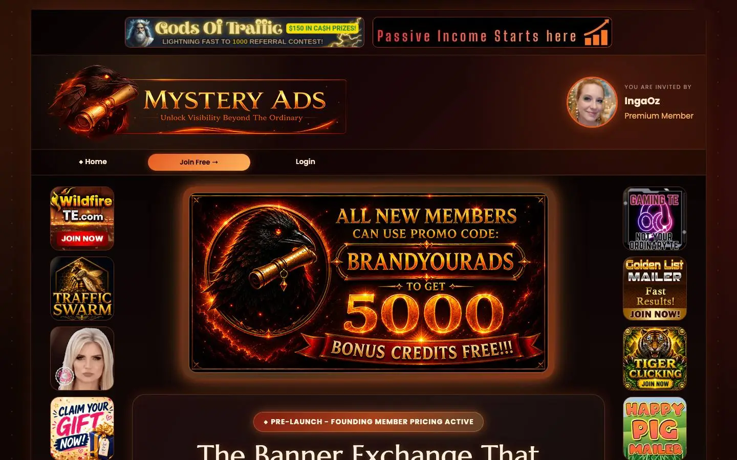 Screenshot of Mystery Ads (mysteryads.xyz)