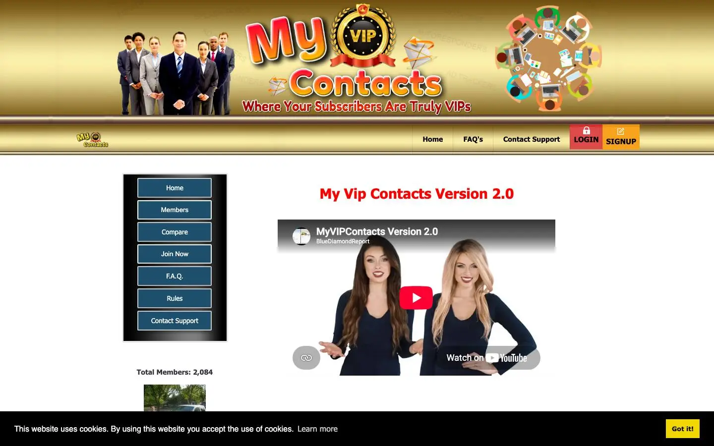 Screenshot of My Vip Contacts (myvipcontacts.com)