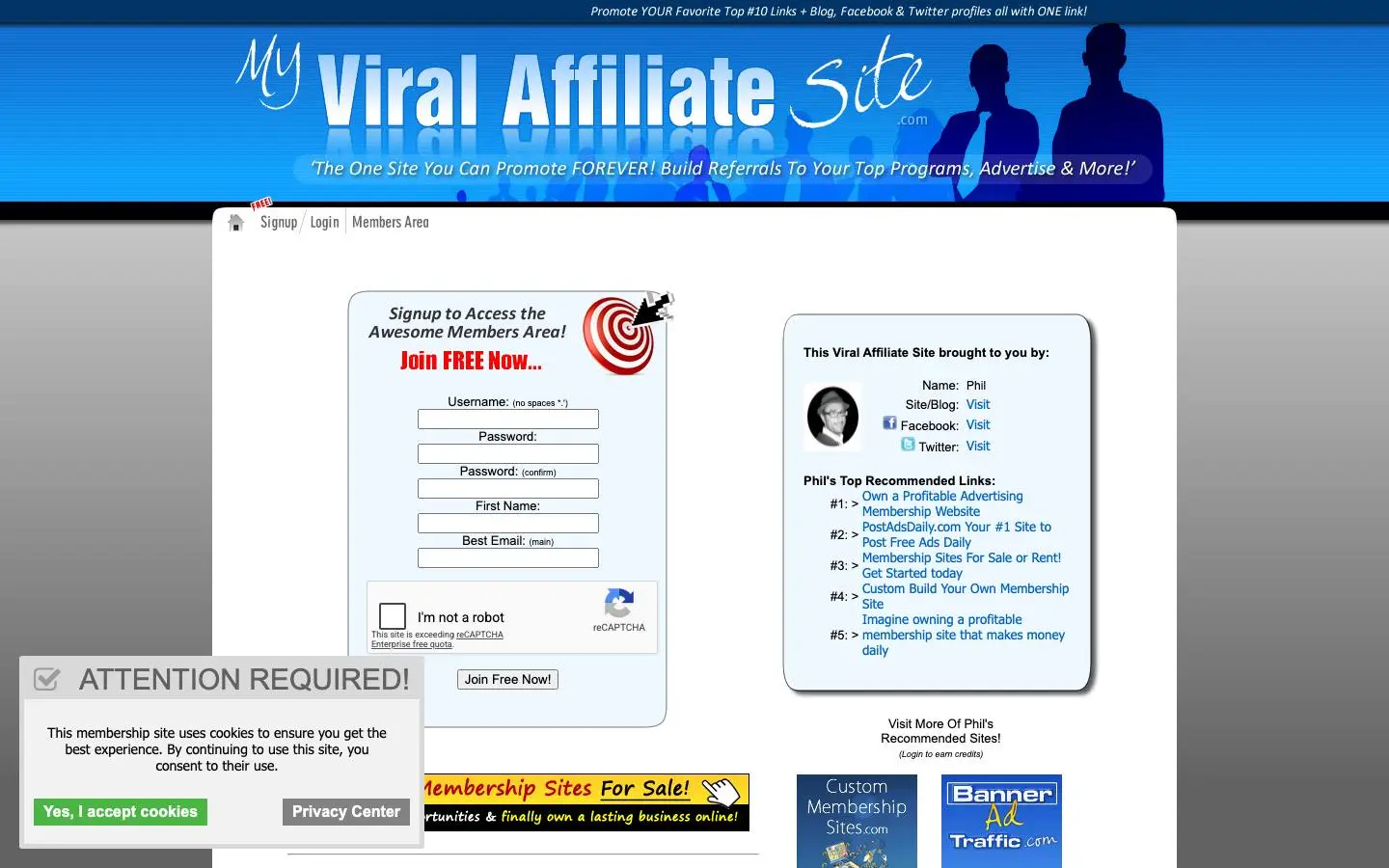 Screenshot of MyViralAffiliateSite (myviralaffiliatesite.com)