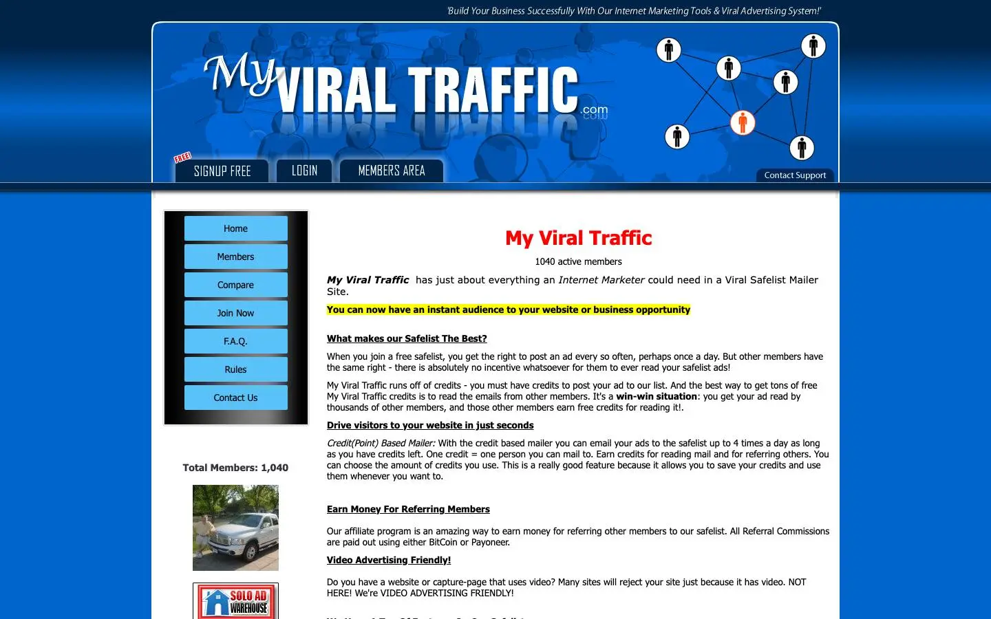 Screenshot of My Viral Traffic (myviraltraffic.com)