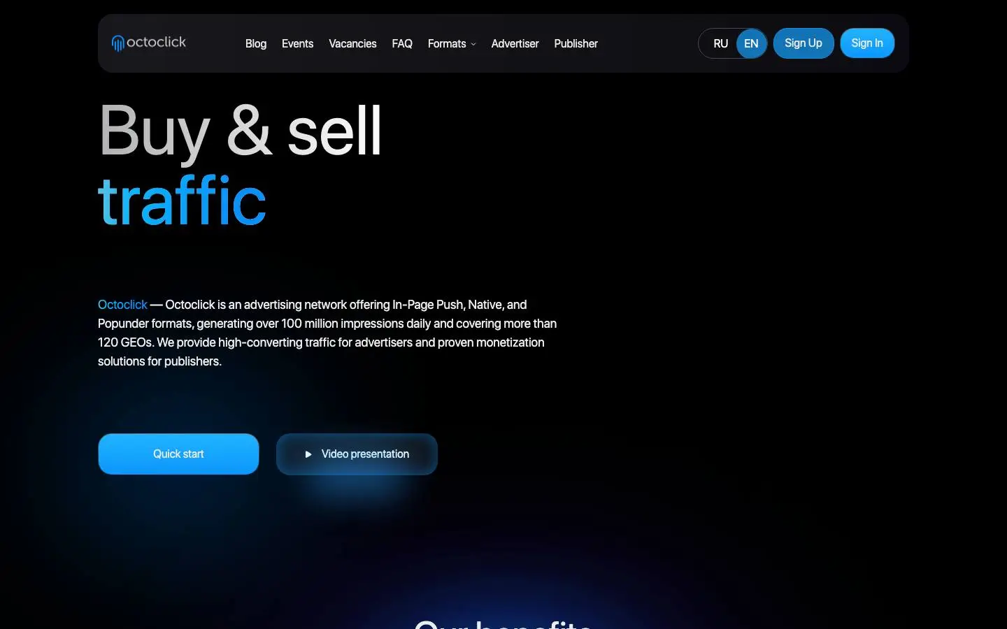 Screenshot of Octoclick (octoclick.com)
