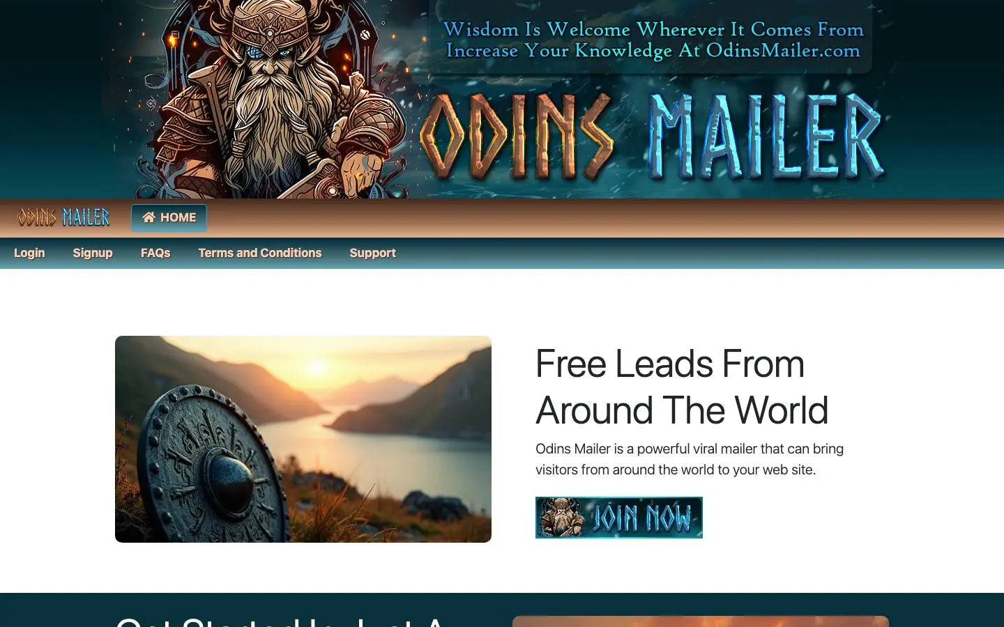 Screenshot of Odins Mailer (odinsmailer.com)