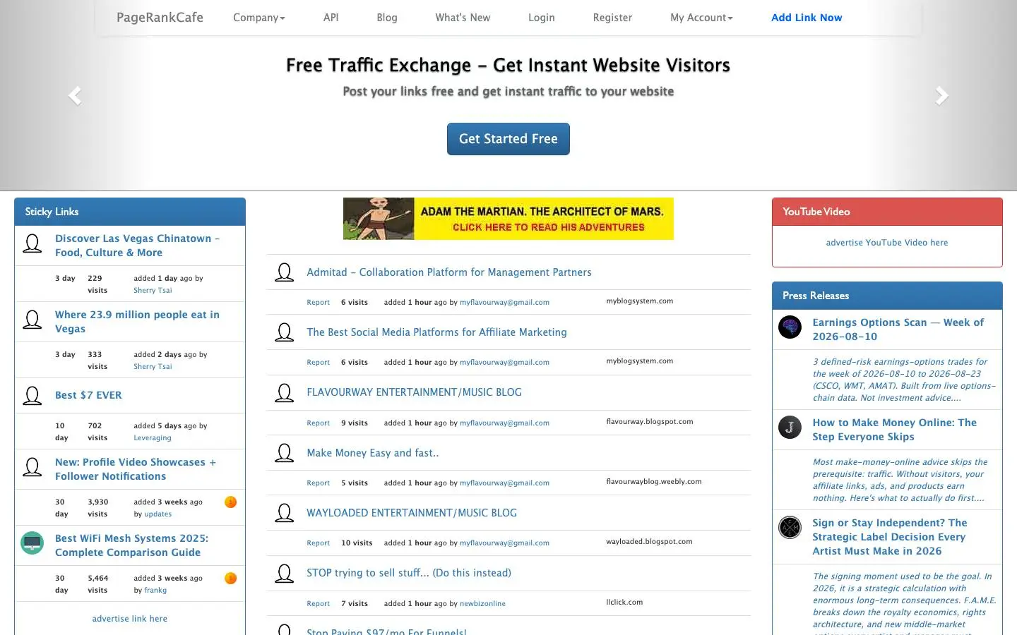 Screenshot of PageRankCafe (pagerankcafe.com)