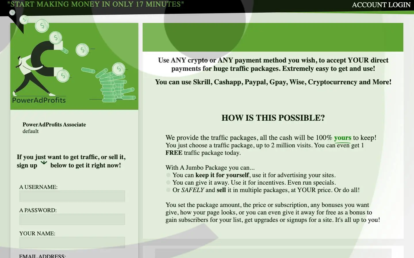 Screenshot of PowerAdProfits (poweradprofits.com)