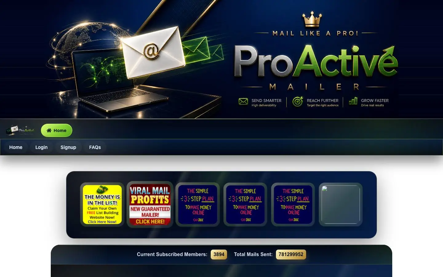 Screenshot of ProActive Mailer (proactivemailer.com)