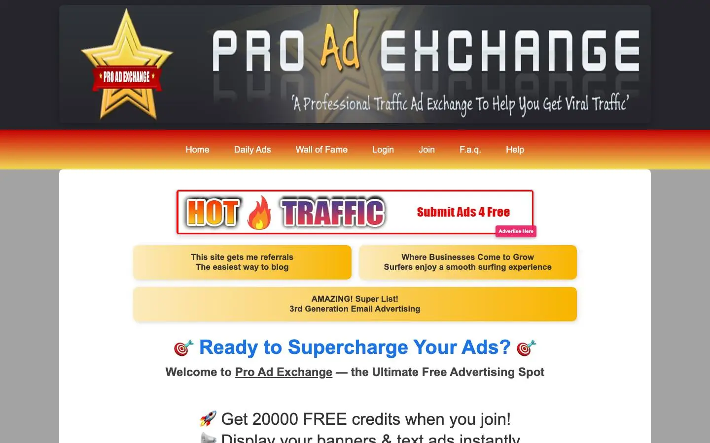 Screenshot of Pro Ad Exchange (proadexchange.com)