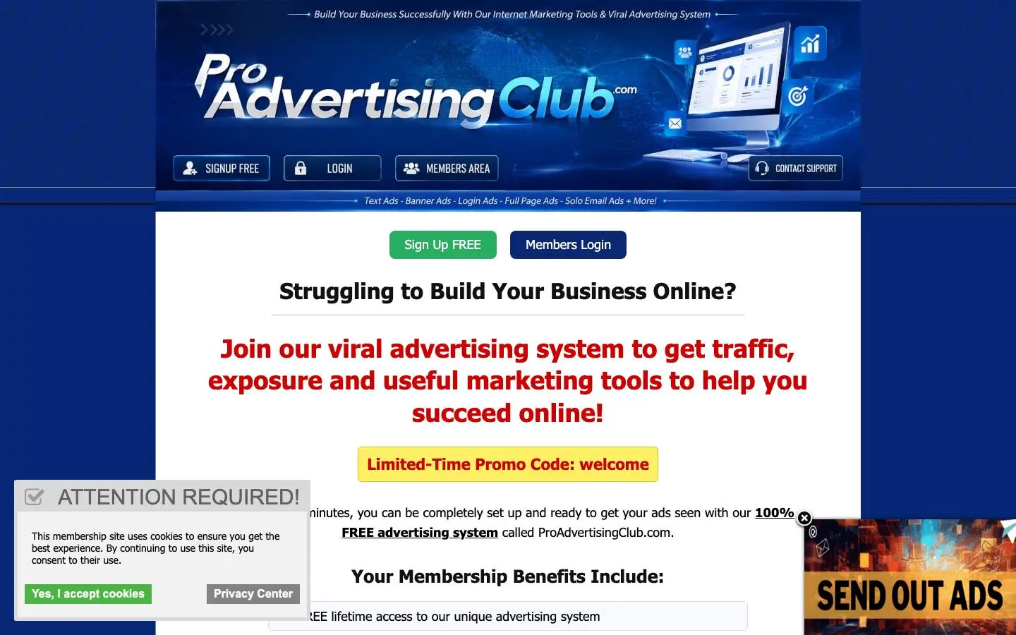 Screenshot of ProAdvertisingClub (proadvertisingclub.com)