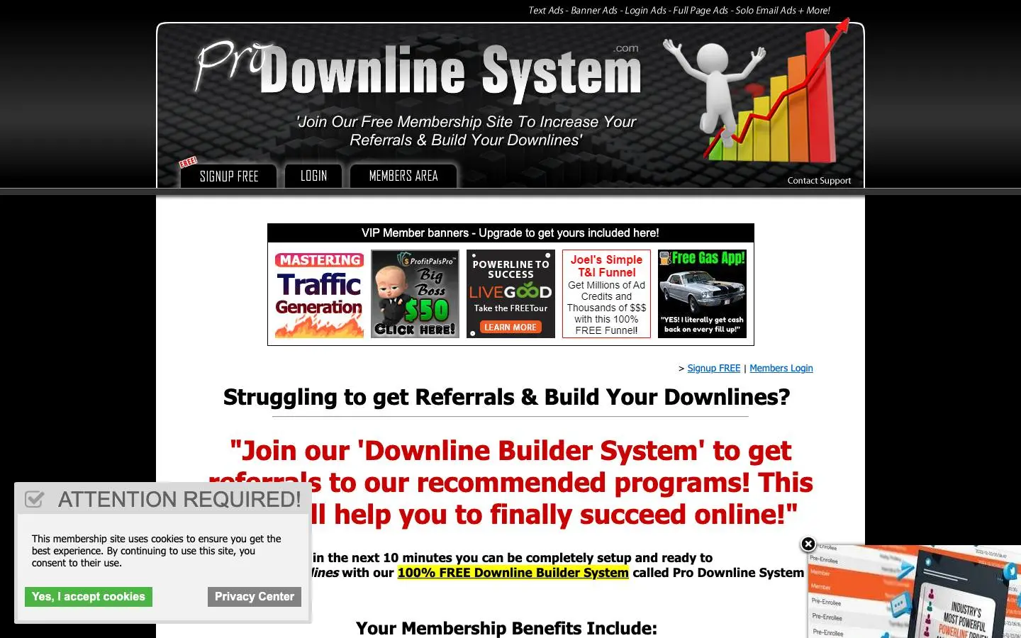 Screenshot of Prodownlinesystem (prodownlinesystem.com)