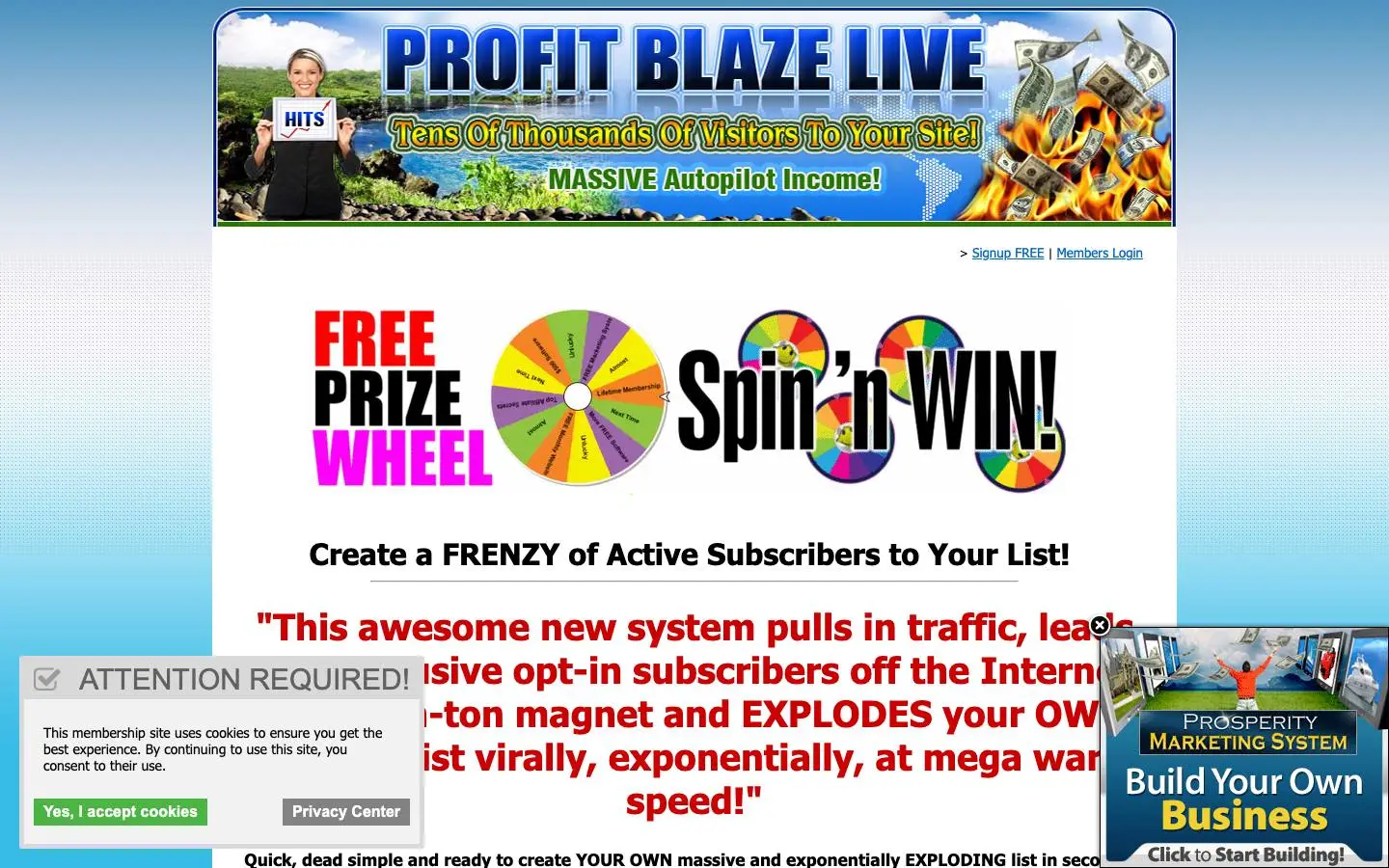 Screenshot of ProfitBlazeLive (profitblazelive.com)