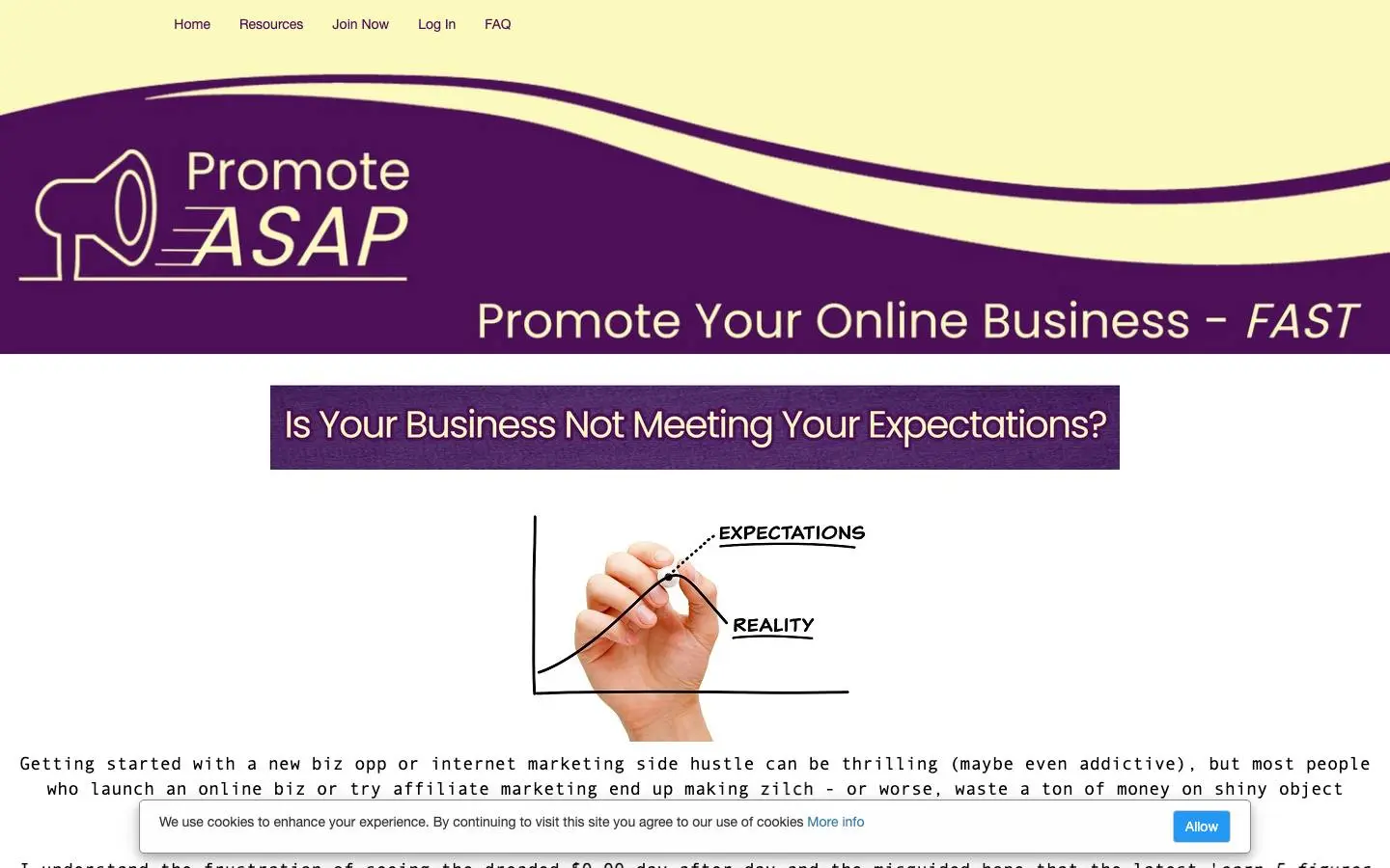 Screenshot of Promote ASAP (promoteasap.com)