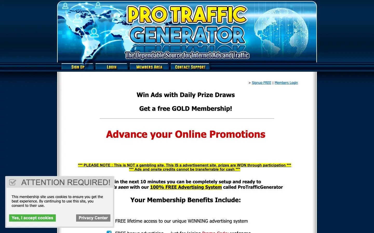 Screenshot of ProTrafficGenerator (protrafficgenerator.com)