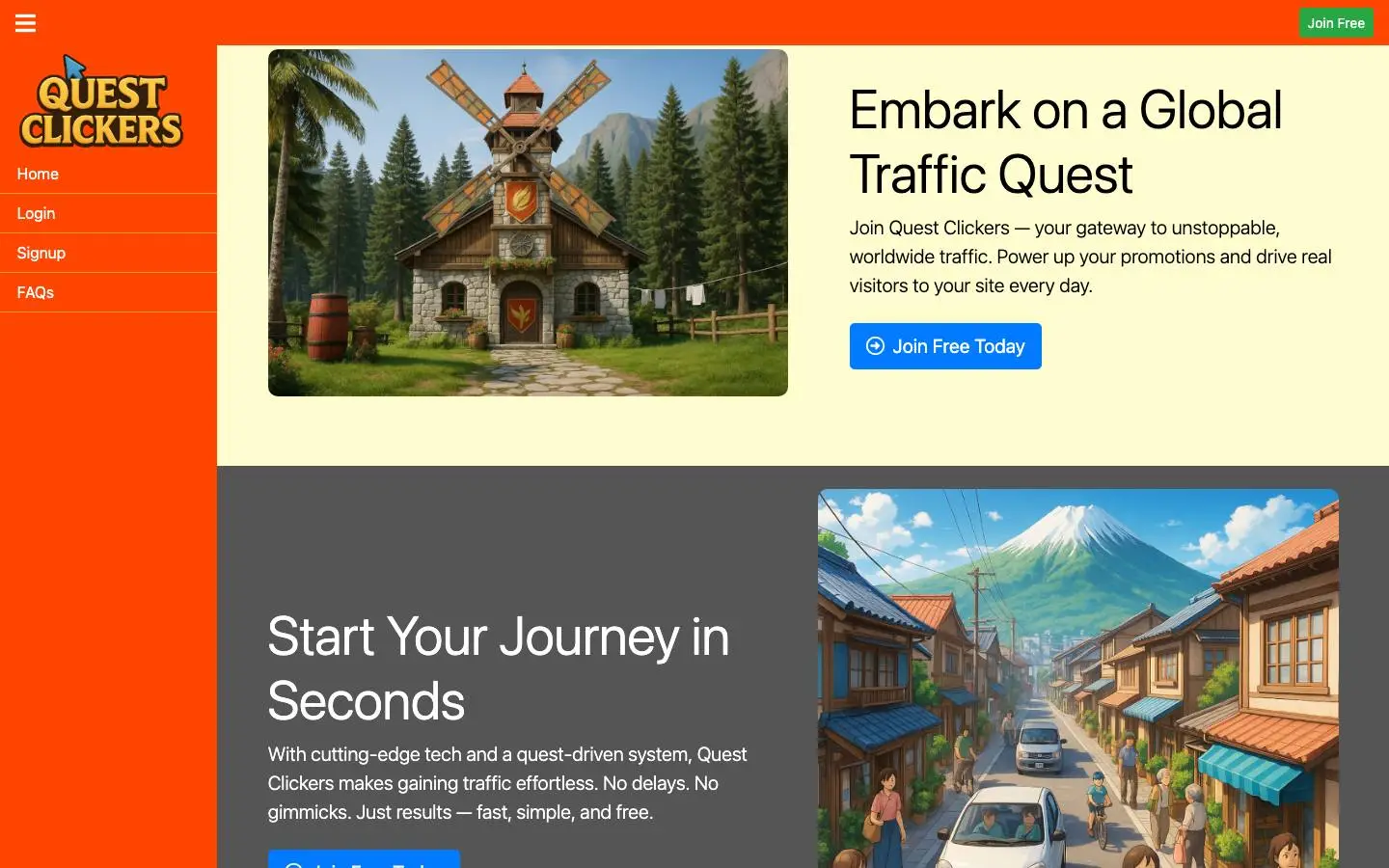 Screenshot of Quest Clickers (questclickers.com)