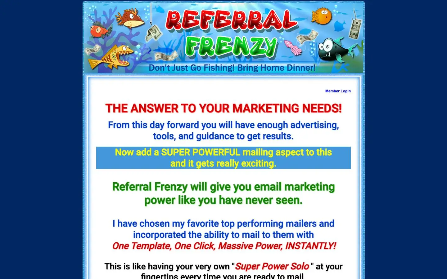 Screenshot of Referral Frenzy (referralfrenzy.com)