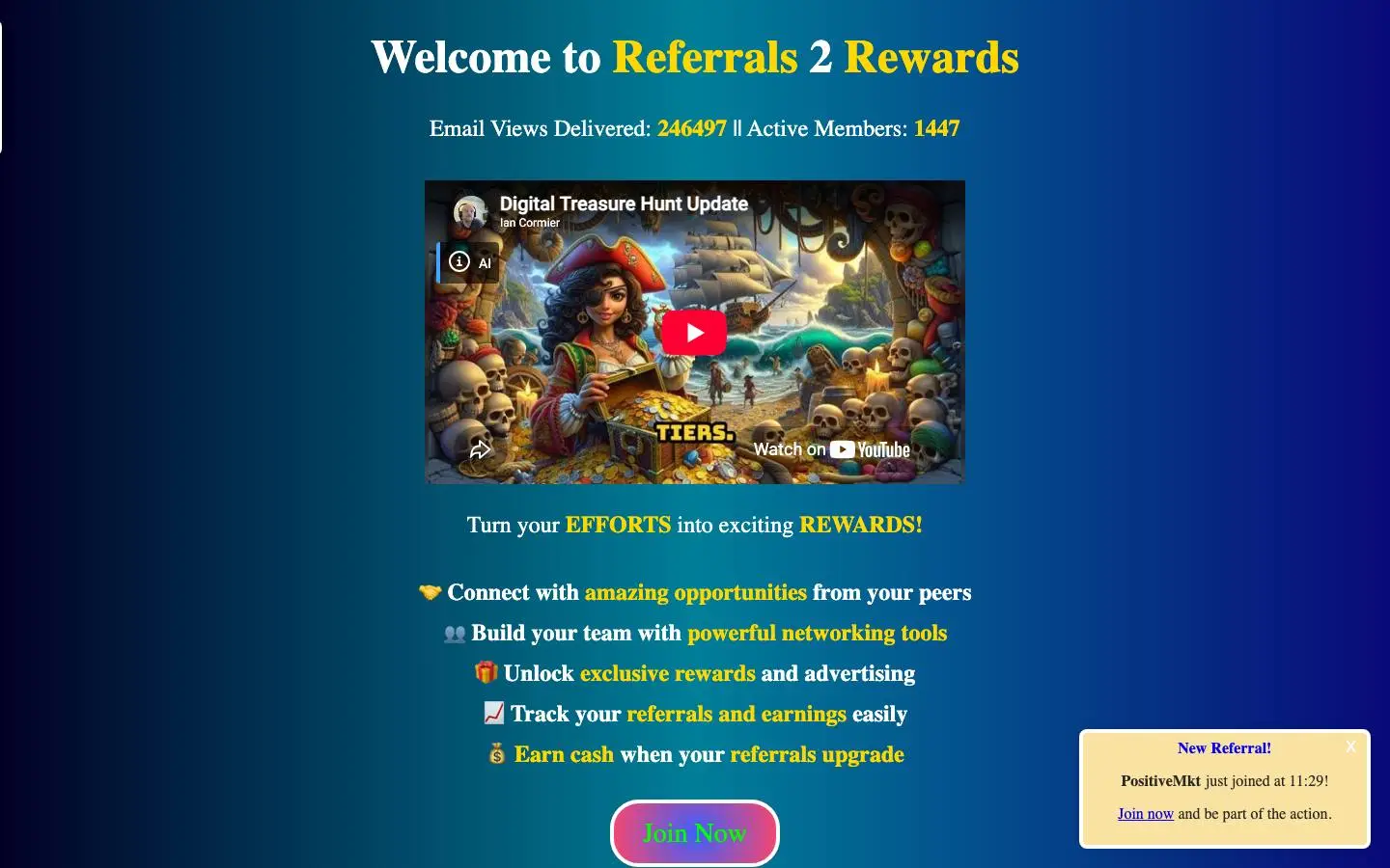 Screenshot of Referrals 2 Rewards (referrals2rewards.com)