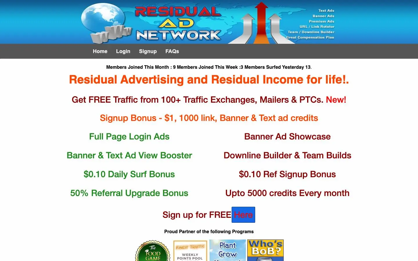 Screenshot of Residual Ad Network (residualadnetwork.com)