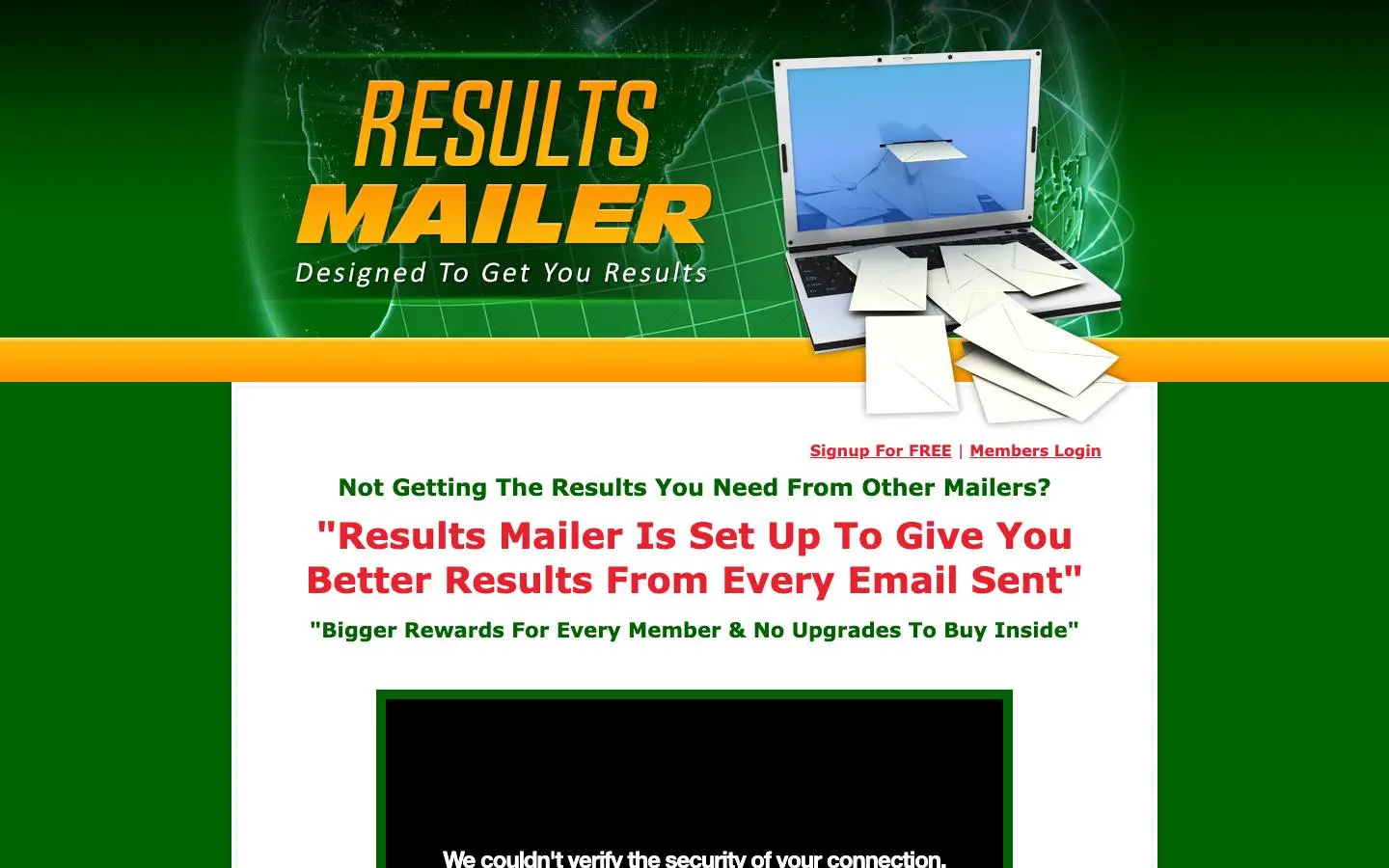 Screenshot of Results Mailer (resultsmailer.com)