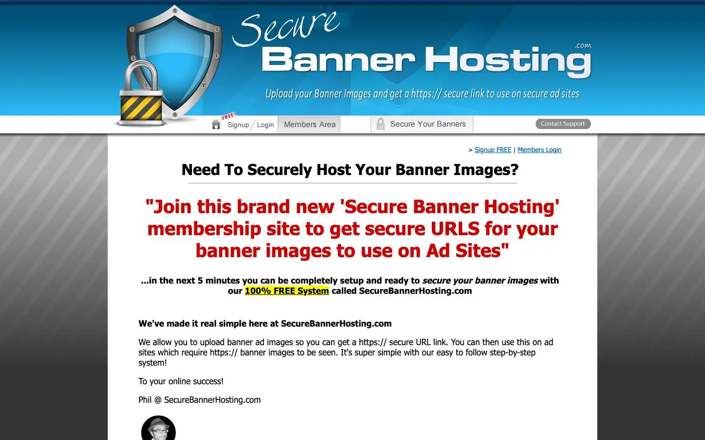 Screenshot of SecureBannerHosting (securebannerhosting.com)
