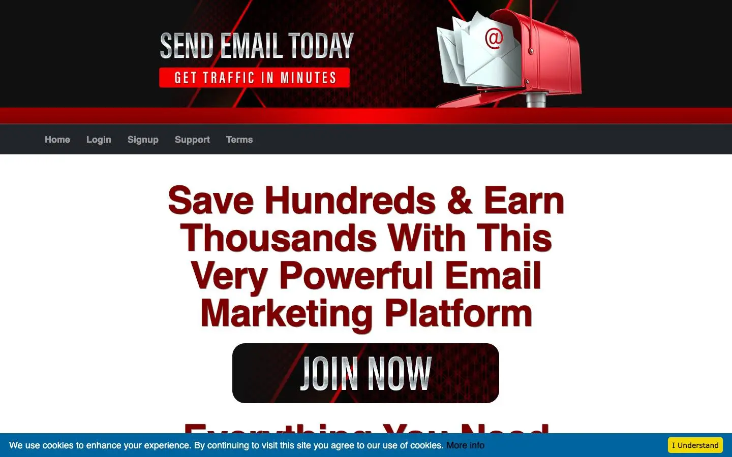 Screenshot of Send Email Today (sendemailtoday.com)