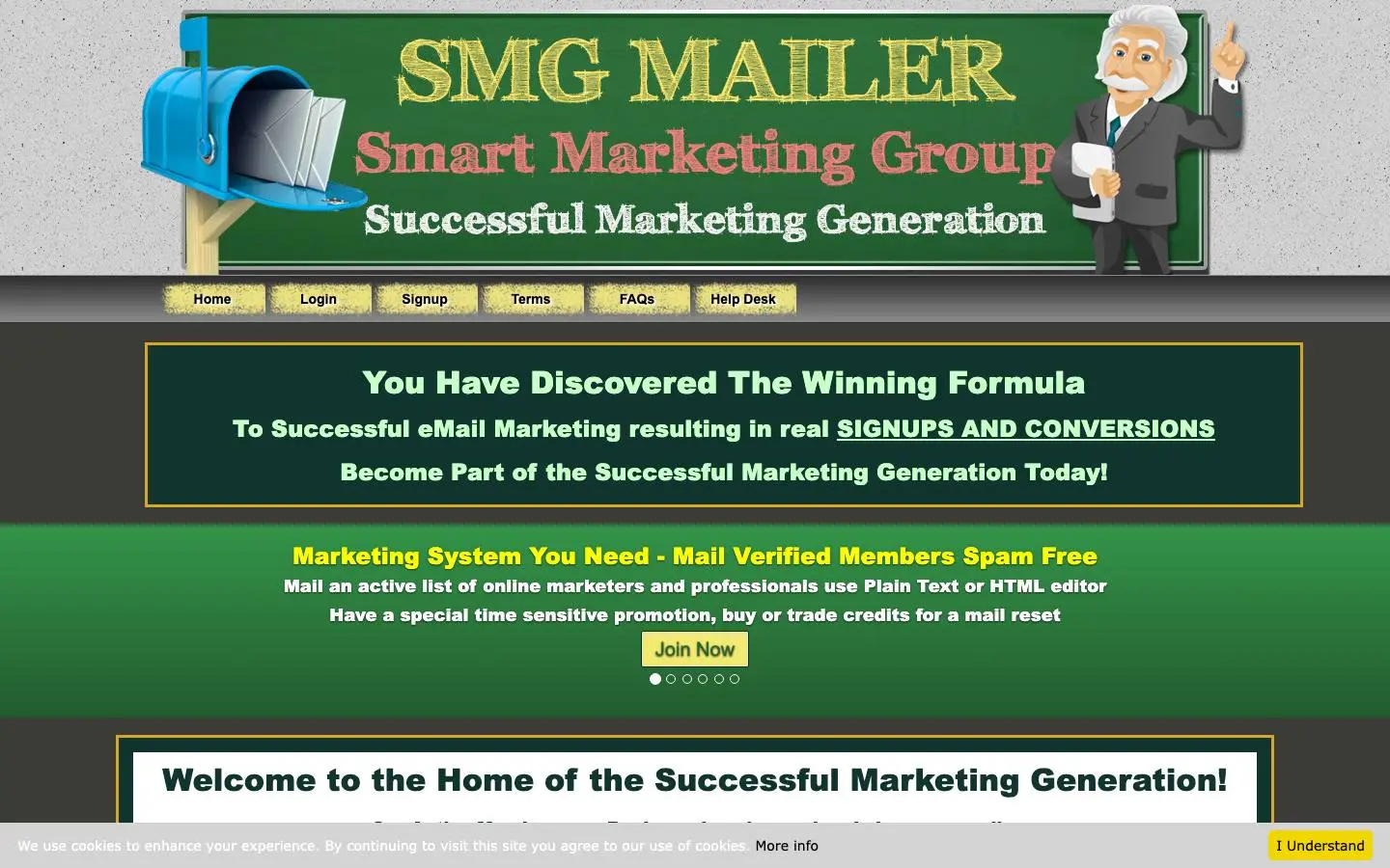 Screenshot of SMG MAILER (smgmailer.com)