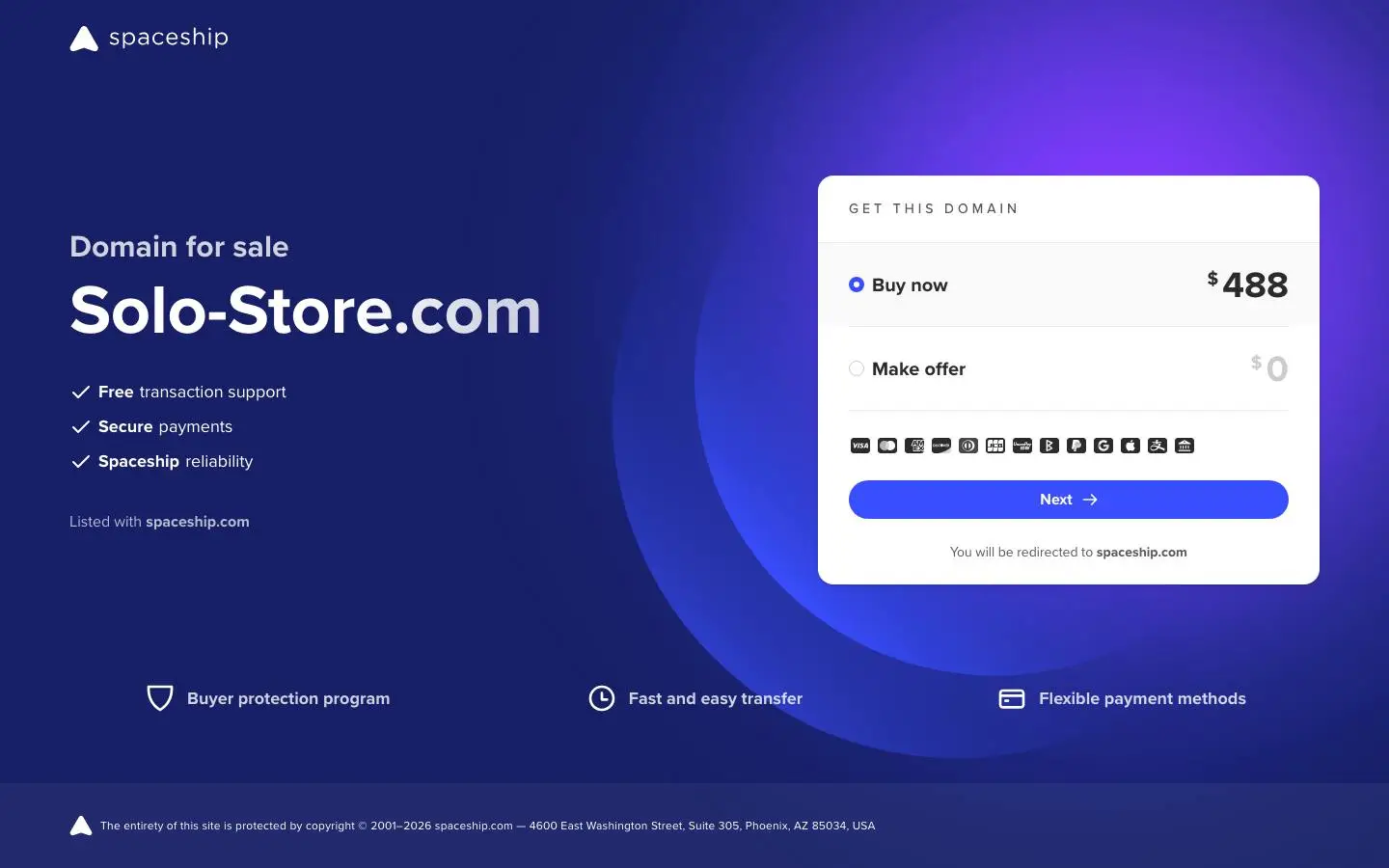 Screenshot of Solo-Store.com for sale (solo-store.com)
