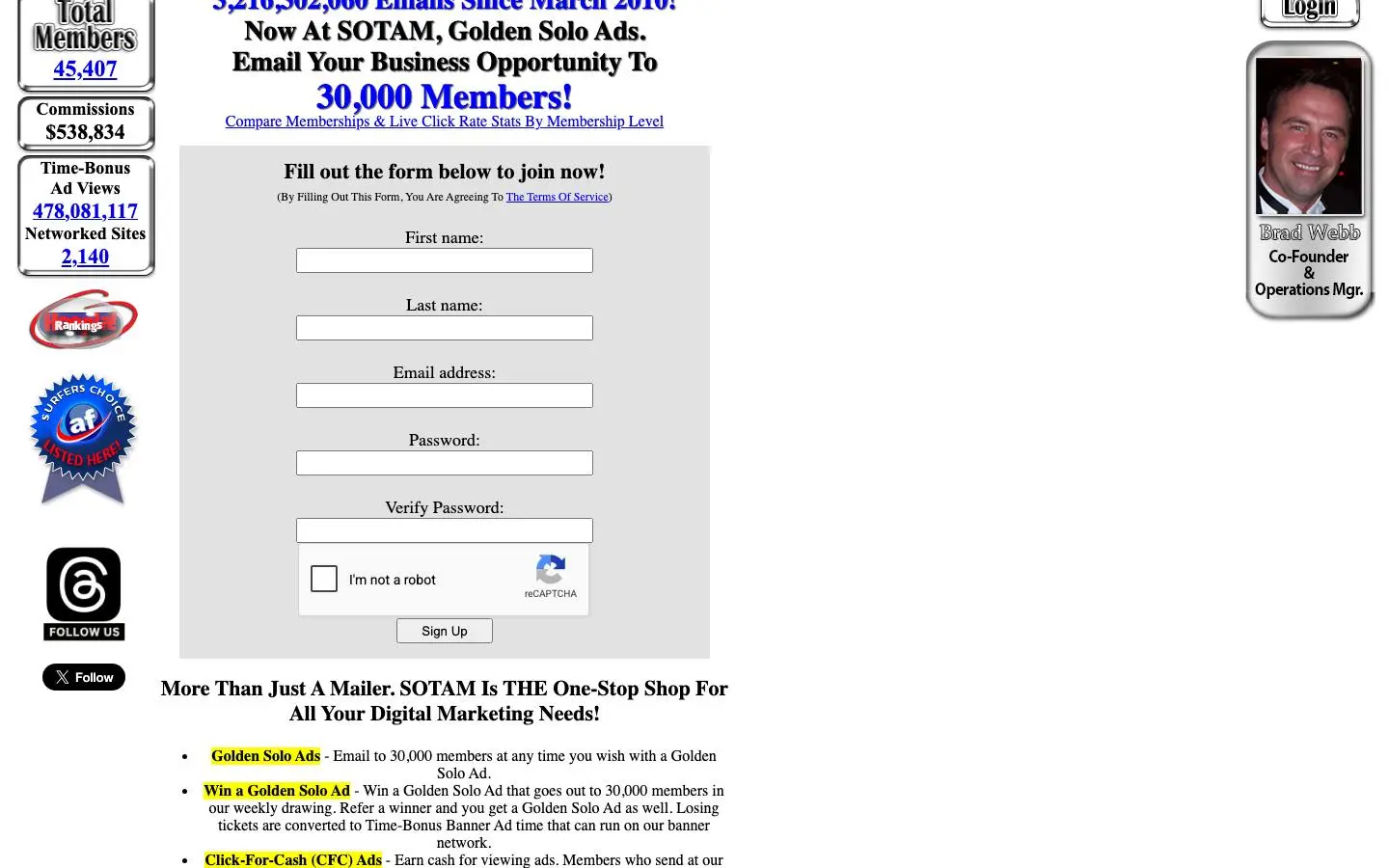 Screenshot of State Of The Art Mailer (state-of-the-art-mailer.com)