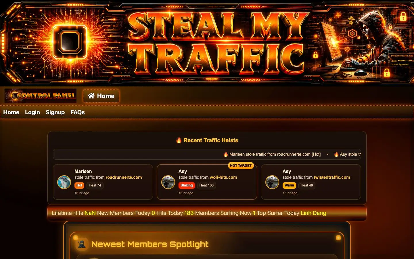 Screenshot of steal-traffic (steal-traffic.com)
