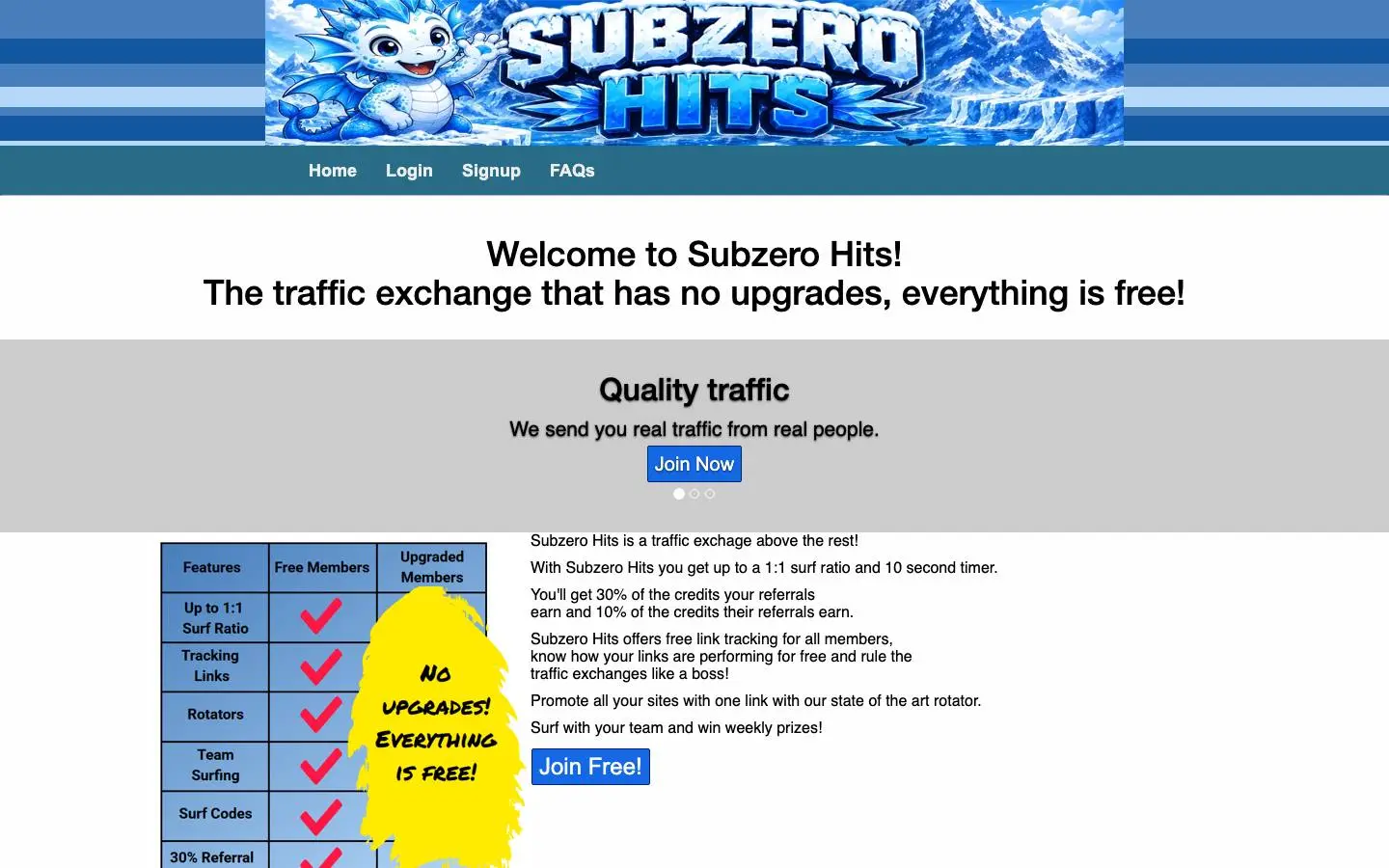 Screenshot of Subzero Hits (subzerohits.com)