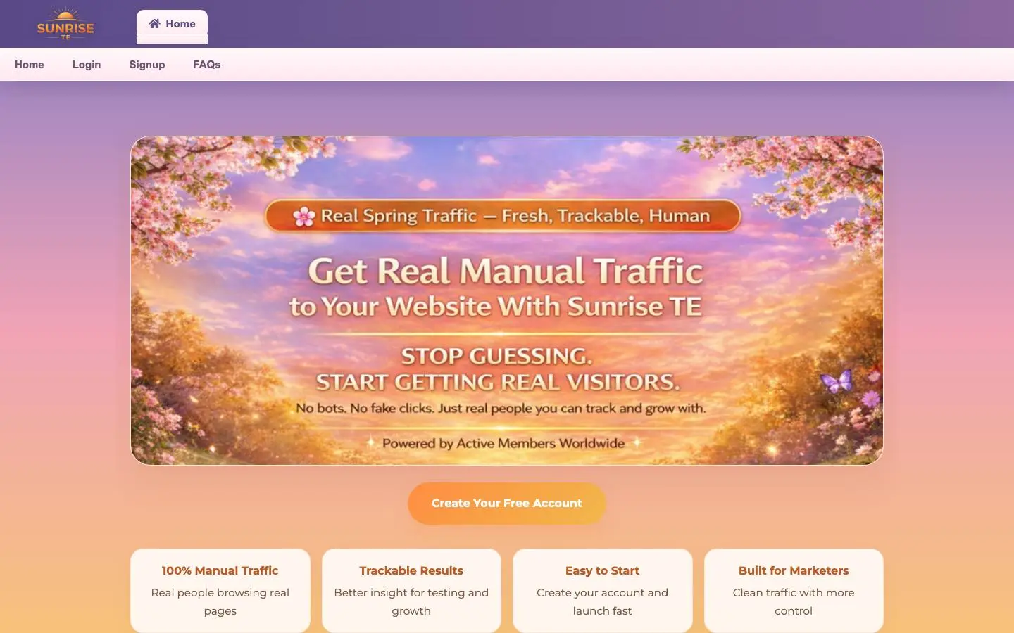 Screenshot of SunRise TE (sunrisete.net)