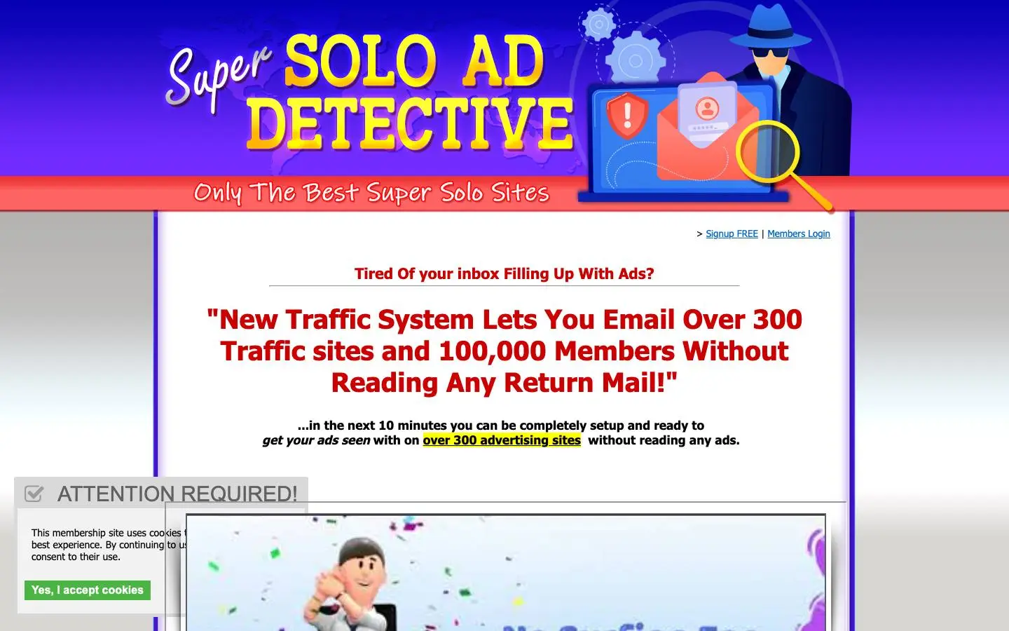 Screenshot of SuperSoloAdDetective (supersoloaddetective.com)