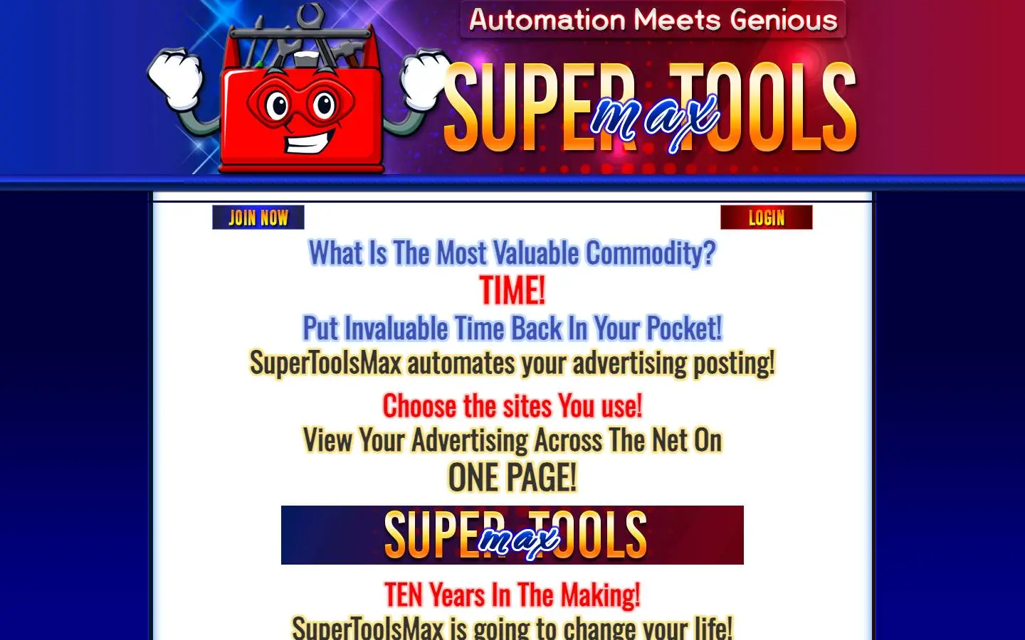 Screenshot of Super Tools Max (supertoolsmax.com)