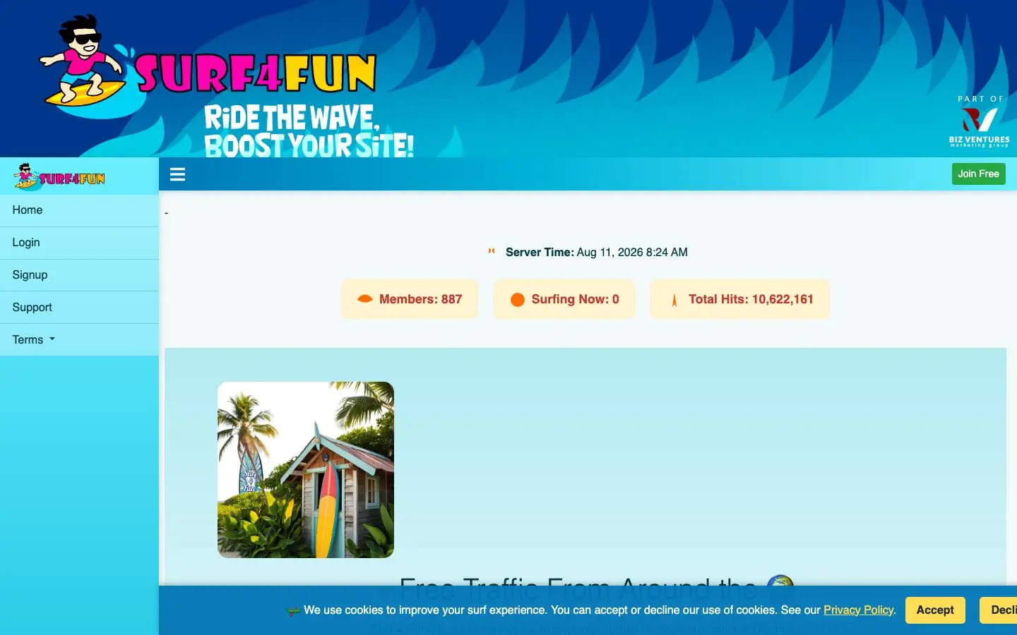 Screenshot of Surf 4 Fun TE (surf4funte.com)