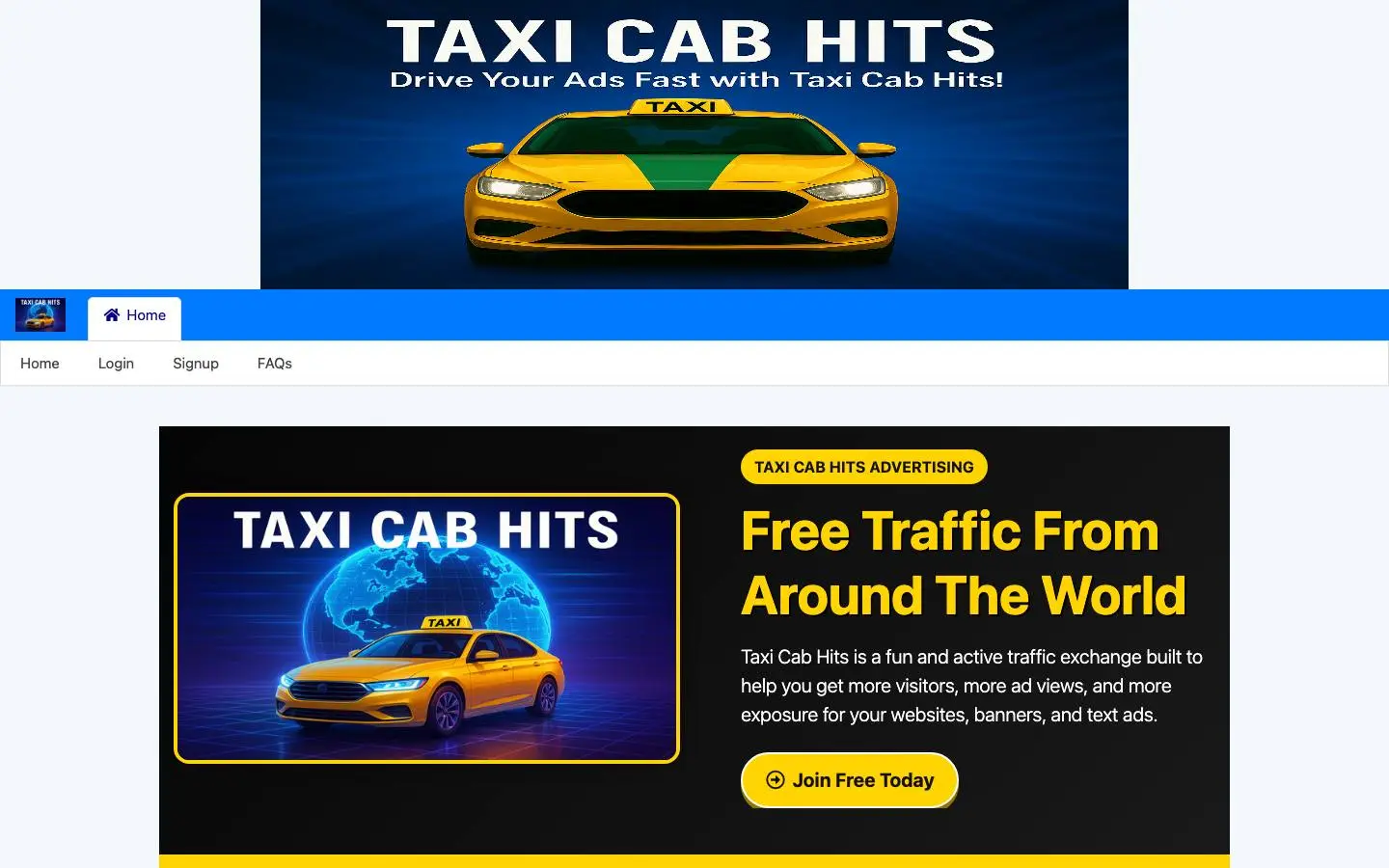 Screenshot of Taxi Cab Hits (taxicabhits.com)