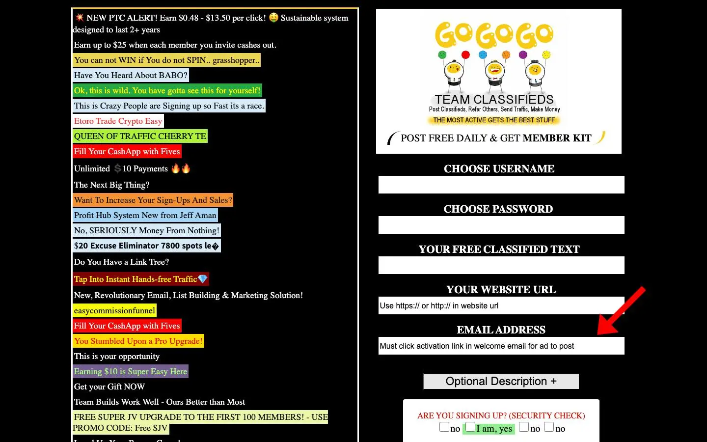 Screenshot of Team Classifieds (teamclassifieds.com)